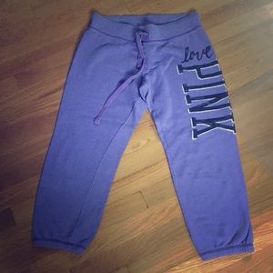 VS PINK purple tie waist sweat pants